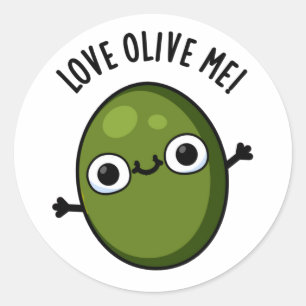 Liebe Olive Me Funny Food Puff Runder Aufkleber