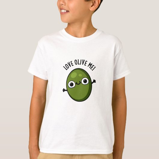 Liebe Olive Me Funny Food Puff T-Shirt (Vorderseite)