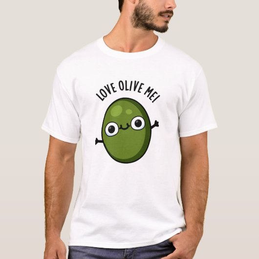 Liebe Olive Me Funny Food Puff T-Shirt (Vorderseite)