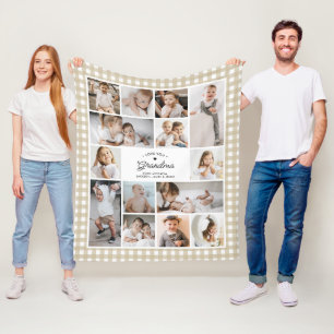 Liebe Oma 14-Foto-Collage mit individuellem Text a Fleecedecke