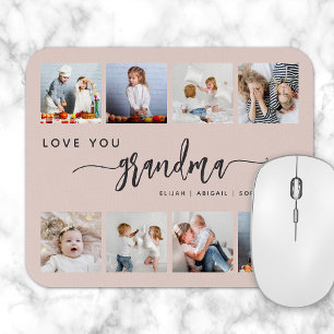 Liebe Oma 8 Foto-Collage Blush Rosa Mousepad