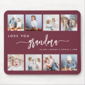Liebe Oma 8 Foto-Collage Burgunder Mousepad (Vorne)
