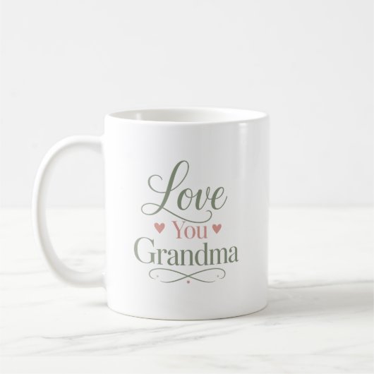 Liebe Oma Elegantes Geschenk Kaffeetasse (Links)