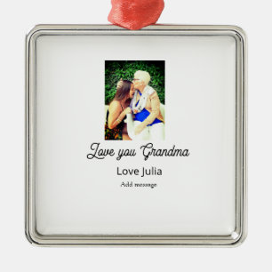 Liebe Oma Foto Name Liebesbotschaft Enkelkinder Ornament Aus Metall