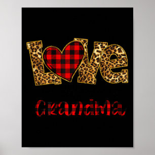 Liebe, Oma genannt zu werden Leopard Rot Kariert H Poster