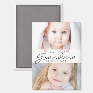 Liebe Oma Handschrift-Skript 2 Fotos Magnet