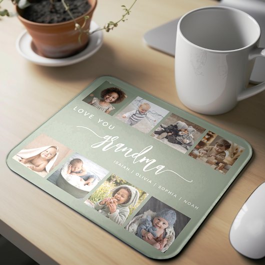 Liebe Oma, Hellgrünes Foto-Kollage-Mauspad Mousepad