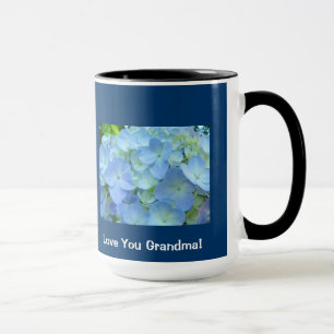 Liebe Oma! Kaffeetasse Geschenke Blaue Hortensien