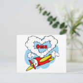 Liebe Oma Kids Flugzeug Postkarte (Stehend Vorderseite)