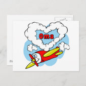 Liebe Oma Kids Flugzeug Postkarte (Vorne/Hinten)