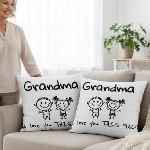 Liebe Oma Kinderkunst personalisiertes Geschenk Kissen