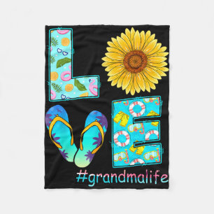 Liebe Oma Leben Flip Flops Hippie Sonnenblume Fleecedecke