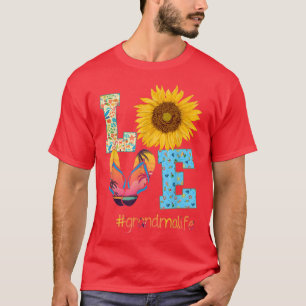 LIEBE Oma Leben Flip Flops Sonnenblume Sommer Mott T-Shirt