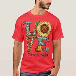 Liebe Oma Leben Sonnenblumen Pumpkins Herbst T-Shirt