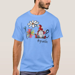 Liebe Oma Lebensgarten Zwerg Blumen Kunst Vogel Om T-Shirt