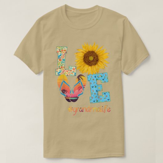LIEBE Oma Life Flip Flops Sonnenblumen Sommermonat T-Shirt (Design vorne)
