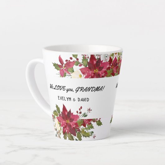 Liebe Oma Monogramm Milchtasse (Linke Ecke)