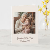 Liebe Oma Pink Hearts Erstes Valentins- Gefaltet Karte (Gelbe Blume)