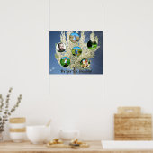 Liebe Oma Weißer blühender Baum Sechs Fotos Poster (Küche)