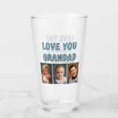 Liebe Opa 6 Fotos blaues Bier Glas (Vorderseite)