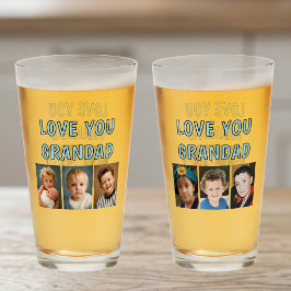 Liebe Opa 6 Fotos blaues Bier Glas