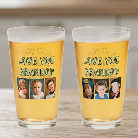 Liebe Opa 6 Fotos grünes Bier Glas