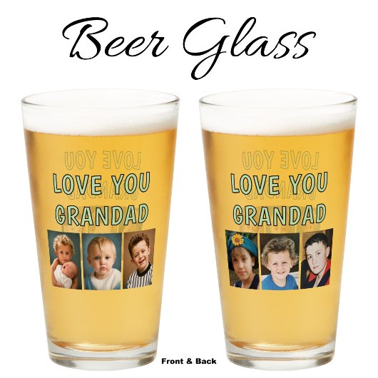 Liebe Opa 6 Fotos grünes Bier Glas