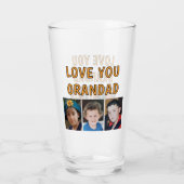 Liebe Opa 6 Fotos orange Bier Glas (Rückseite)