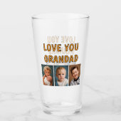 Liebe Opa 6 Fotos orange Bier Glas (Vorderseite)