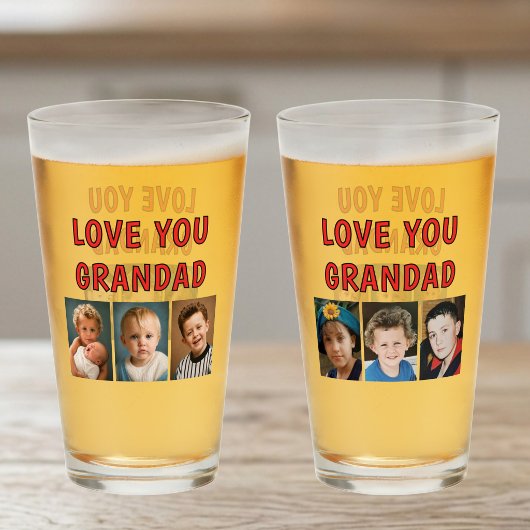 Liebe Opa 6 Fotos rotes Bier Glas