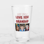 Liebe Opa 6 Fotos rotes Bier Glas (Rückseite)