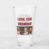 Liebe Opa 6 Fotos rotes Bier Glas (Vorderseite)