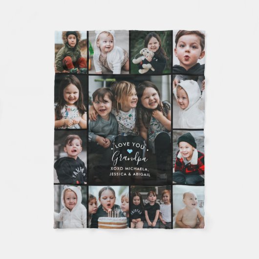 Liebe Opa/Grampa/andere FotoCollage Fleecedecke (Vorderseite)