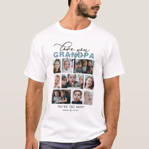 Liebe Opa/Grampa/anderer 9-Foto-Benutzerdefinierte T-Shirt