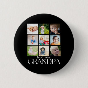 Liebe Opa schöne Collage 9 Fotos T-Shirt Button