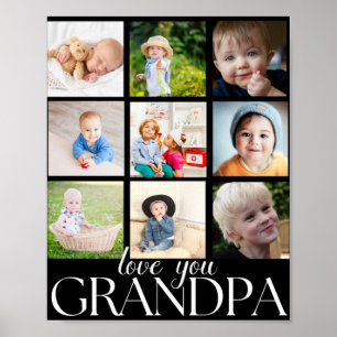 Liebe Opa schöne Collage 9 Fotos T-Shirt Poster