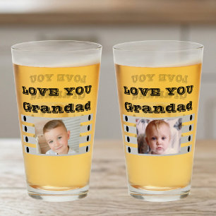 Liebe Opa zwei Fotos schwarz grau Bier Glas