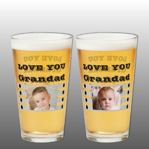 Liebe Opa zwei Fotos schwarz grau Bier Glas
