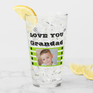 Liebe Opa zwei Fotos schwarzes Limonenbier Glas