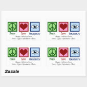 Liebe Optometrie mit individuellem Optomestristen Rechteckiger Aufkleber (Blatt)