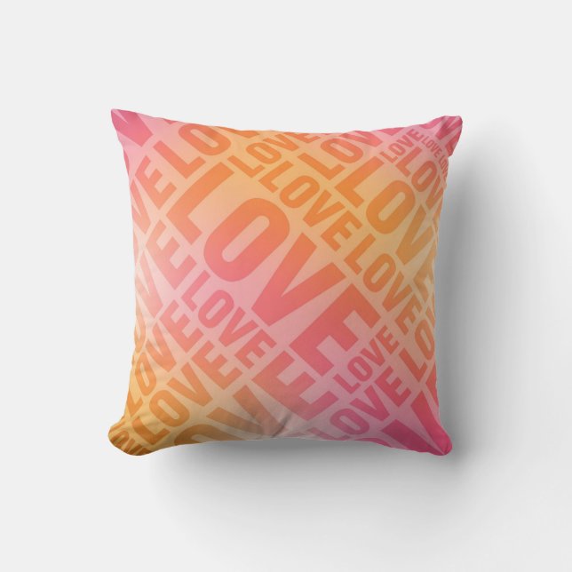 Liebe {orange} kissen (Vorderseite)