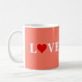 LIEBE Orange Romantische Elegante Kaffeetasse (Links)