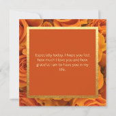 Liebe Orange Rose Gold Happy Valentines Day Card (Rückseite)