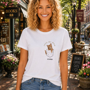 Liebe Orange Tabby-Katze in der Tasche Name T-Shirt
