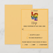 LIEBE Orange Themed Blume Same Sex Wedding RSVP C Karte (Vorne/Hinten)