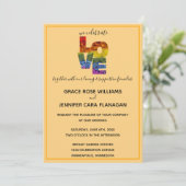 LIEBE Orange Themed Same Wedding Collection Inv. Einladung (Stehend Vorderseite)