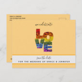 LIEBE Orange Themed Same Wedding Save the Date Postkarte (Vorne/Hinten)