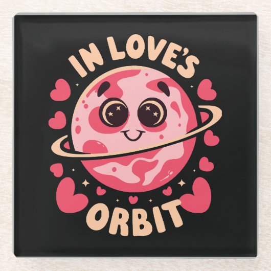 Liebe Orbit Glasuntersetzer (Vorderseite)