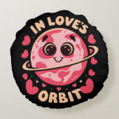 Liebe Orbit Rundes Kissen (Rückseite)