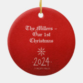 LIEBE-Ornament, MIT PERSONALISIERTER NACHRICHT AUF Keramik Ornament (Hinten)